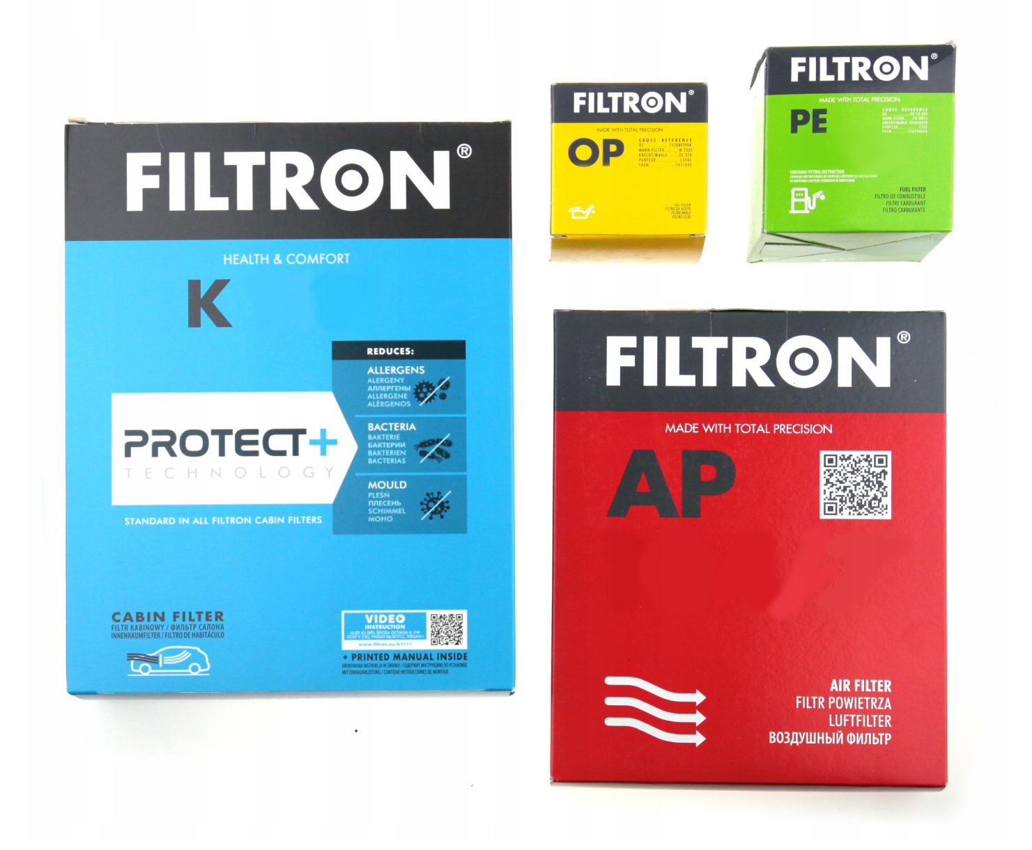 Sada 4 filtrů Filtron Opel Astra K 1.6 CDTi s uhlíkovým kabinovým filtrem