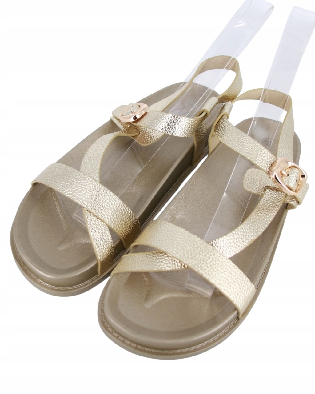 Pohodlné Lehké Sandály Zlaté Letní Dámské Boty Nadměrné Velikosti 44