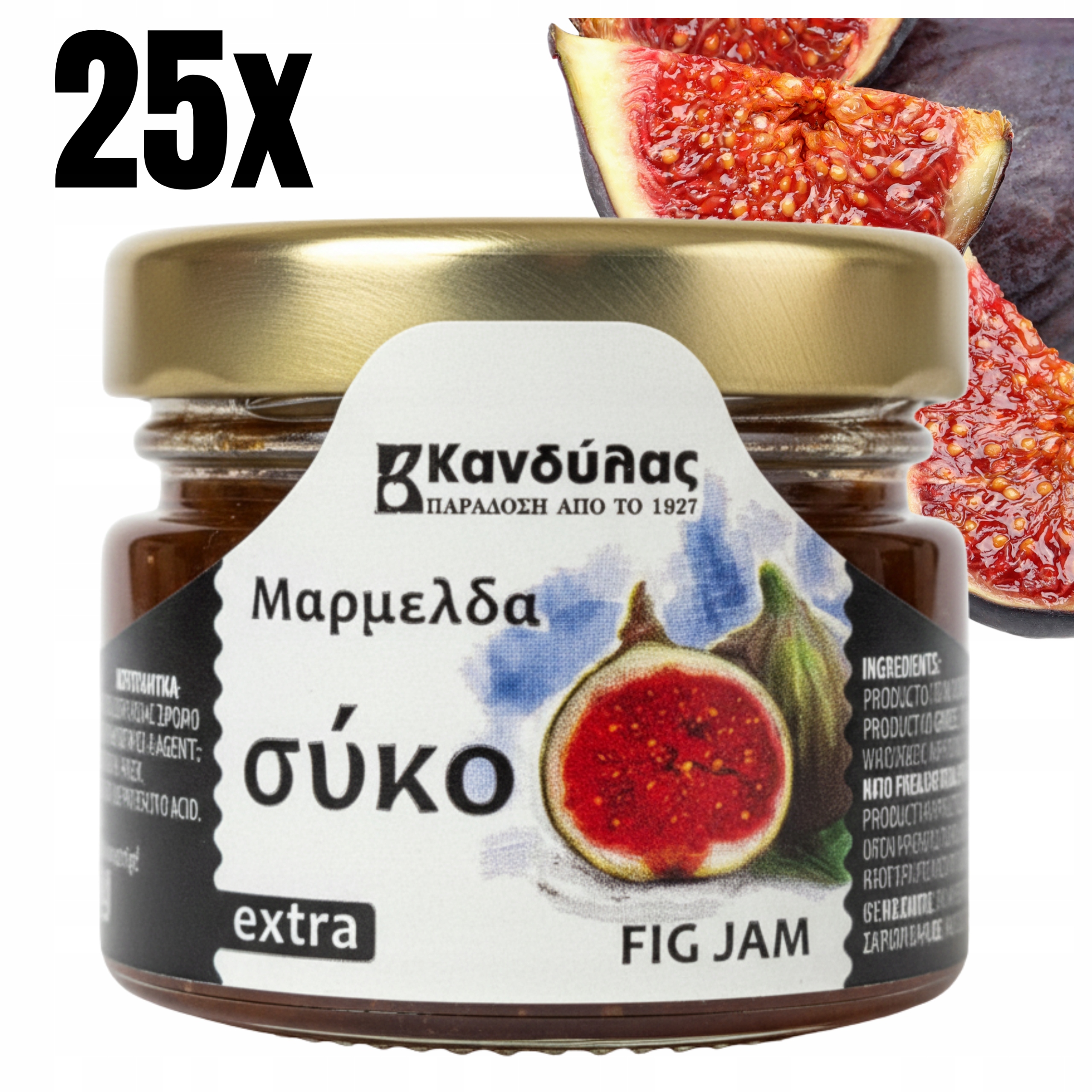 Levně Ovocná Džem Z Fíky 25X 30G Navíc Z Řecka Kandylas Jako Tradiční Dárek