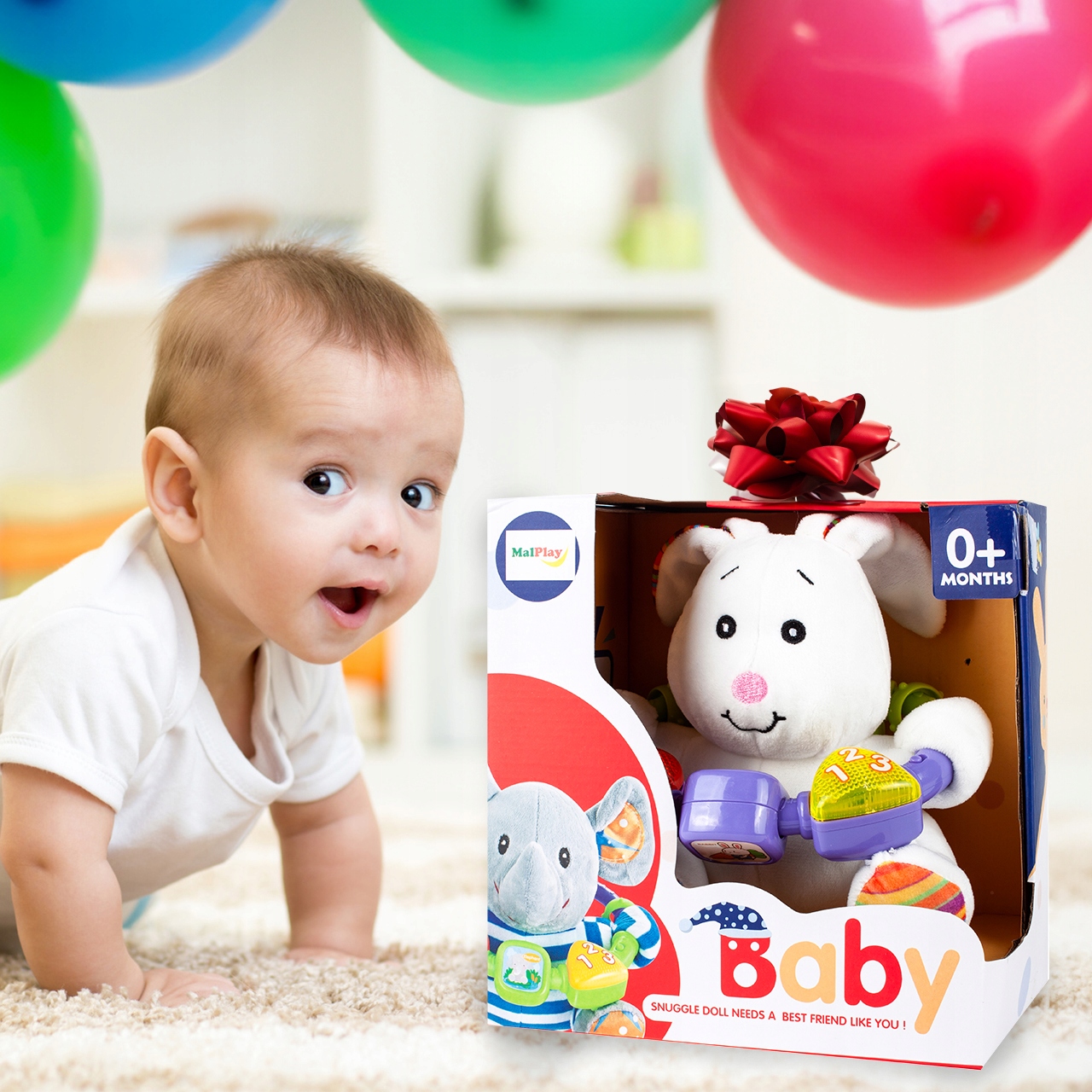 KRÓLIK PLUSZOWY KRÓLICZEK INTERAKTYWNY MÓWI ŚPIEWA PLUSZAK ŚWIECI ŚWIATŁA Kolor dominujący wielokolorowy