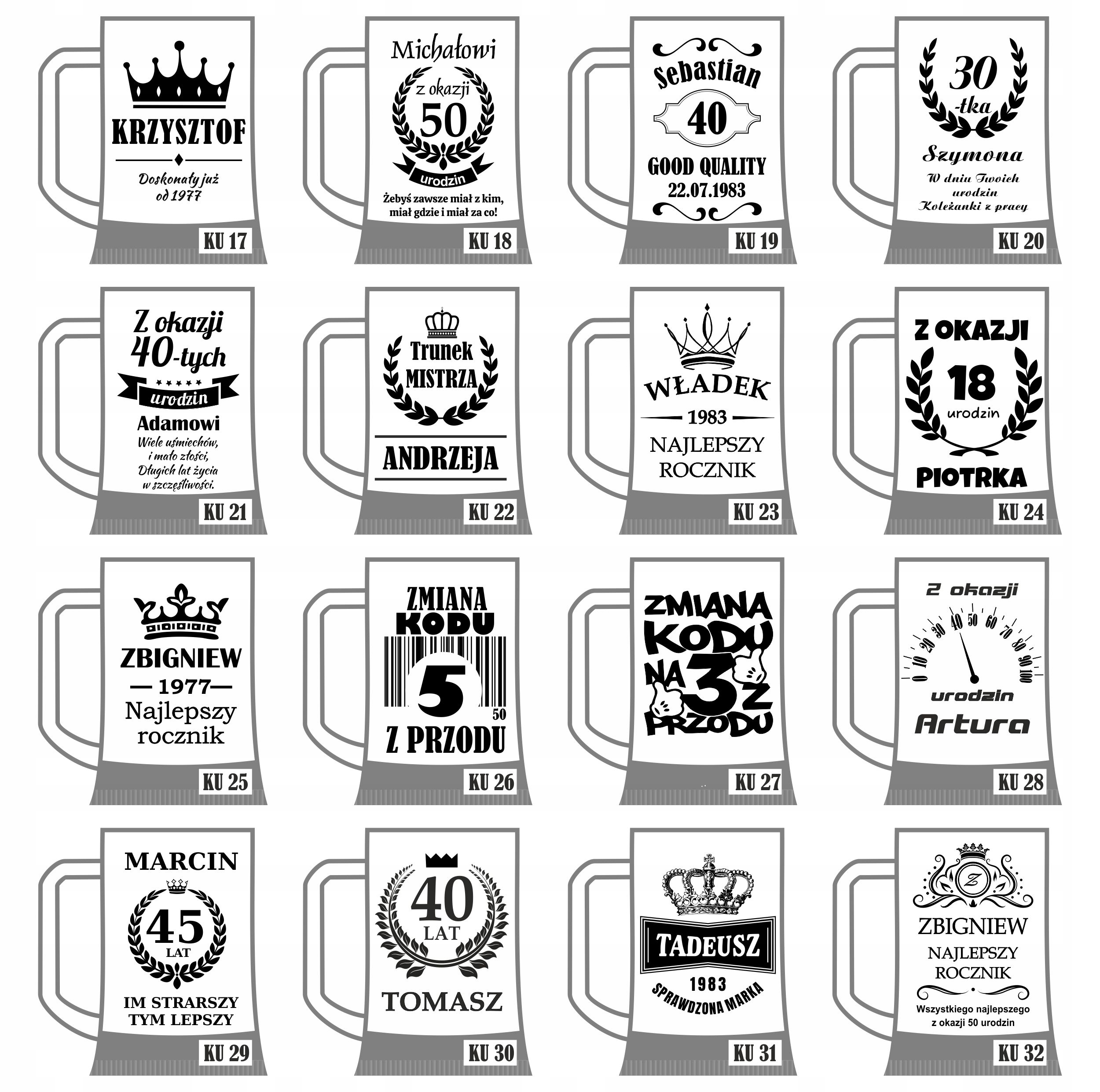 Kufle do piwa z grawerem dwustronnym NA PREZENT Pojemność 660 ml