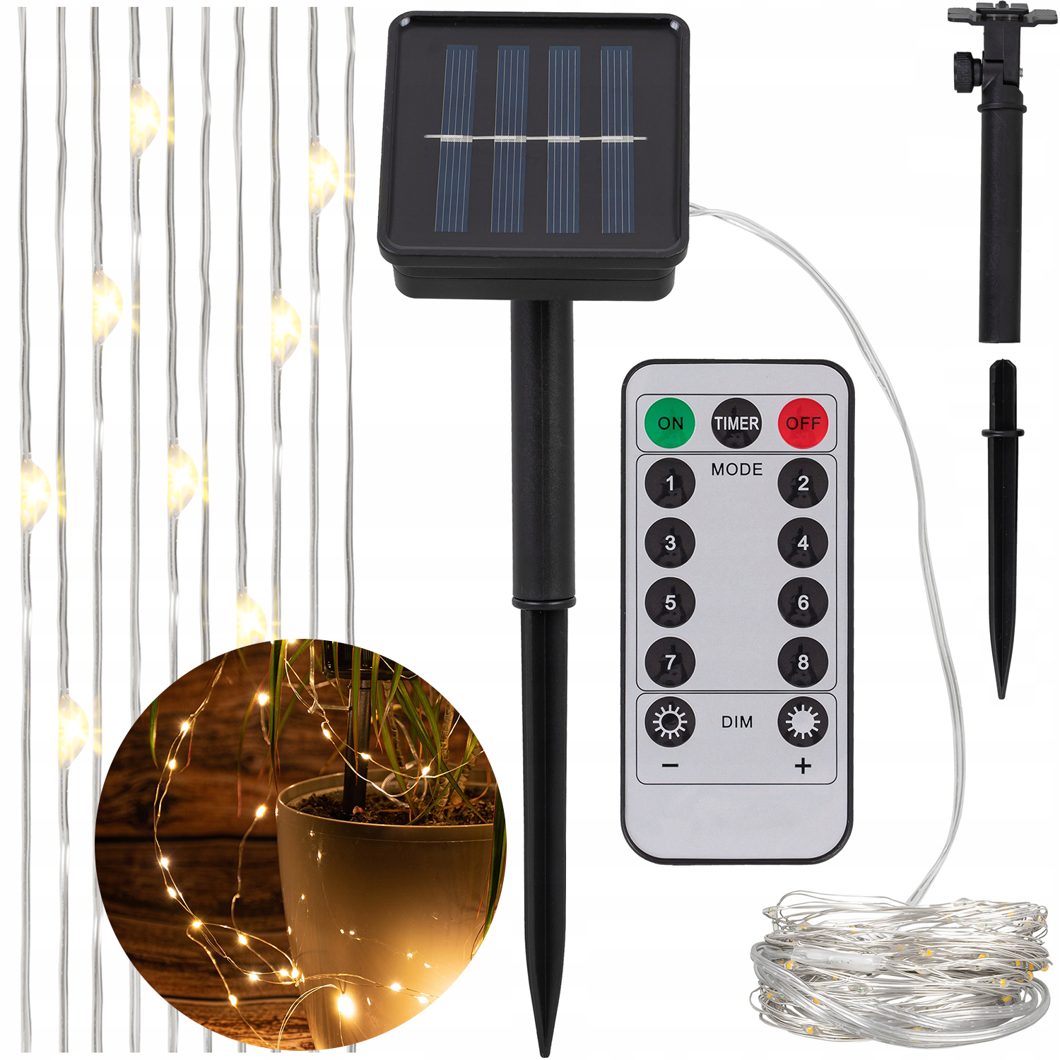 

Girlanda Solarna ogrodowa Lampki solarne 100x Led
