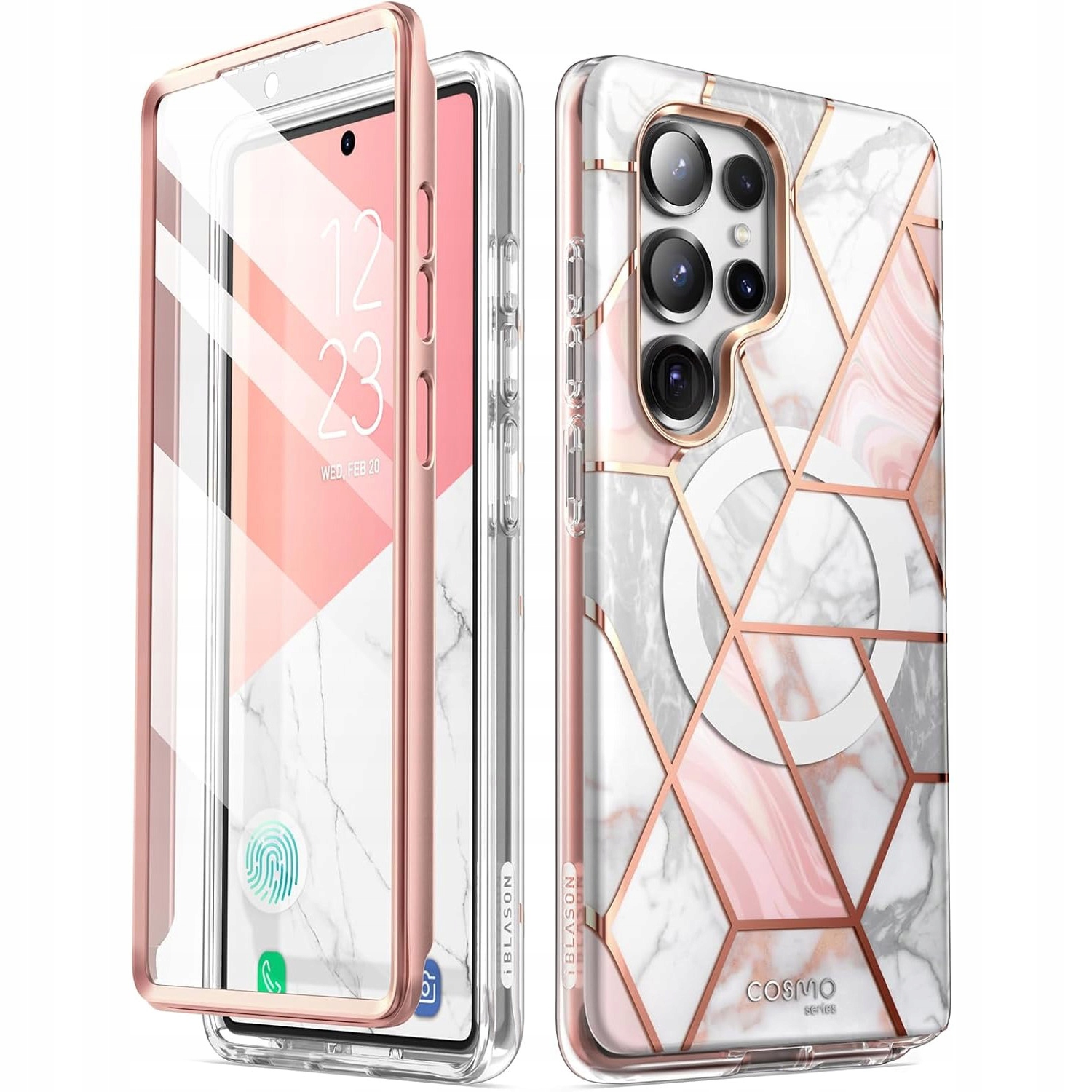 Pouzdro pro Galaxy S25 Ultra, Supcase Cosmo Mag pouzdro pro MagSafe, mramorové, silné