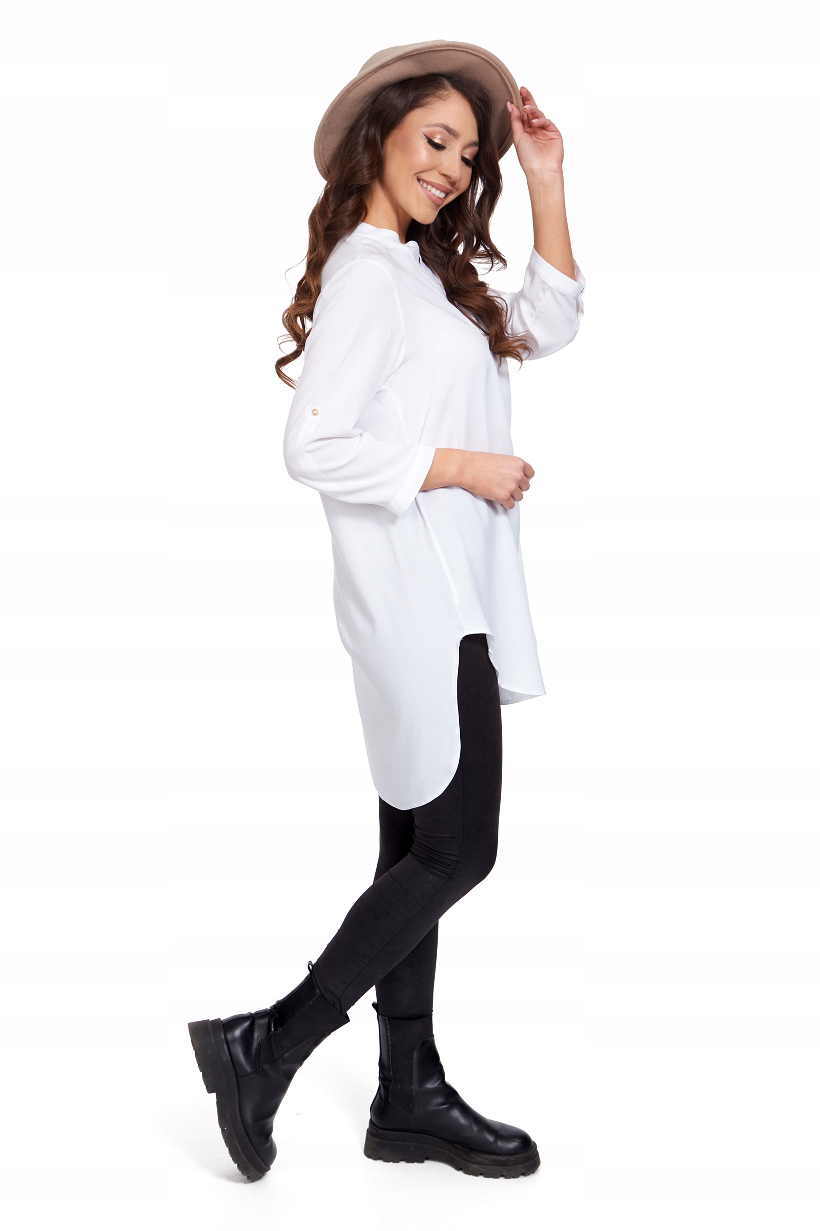 ASYMETRYCZNA luźna DŁUGA KOSZULA KOLORY * R - 52 Kolekcja wiosna/lato