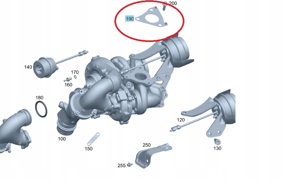 Mercedes-Benz OE A6510960480 uszczelnienie, turbosprężarka