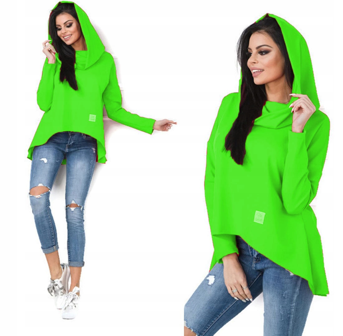 

Asymetryczna Tunika Bluza Sukienka Komin Kaptur XL