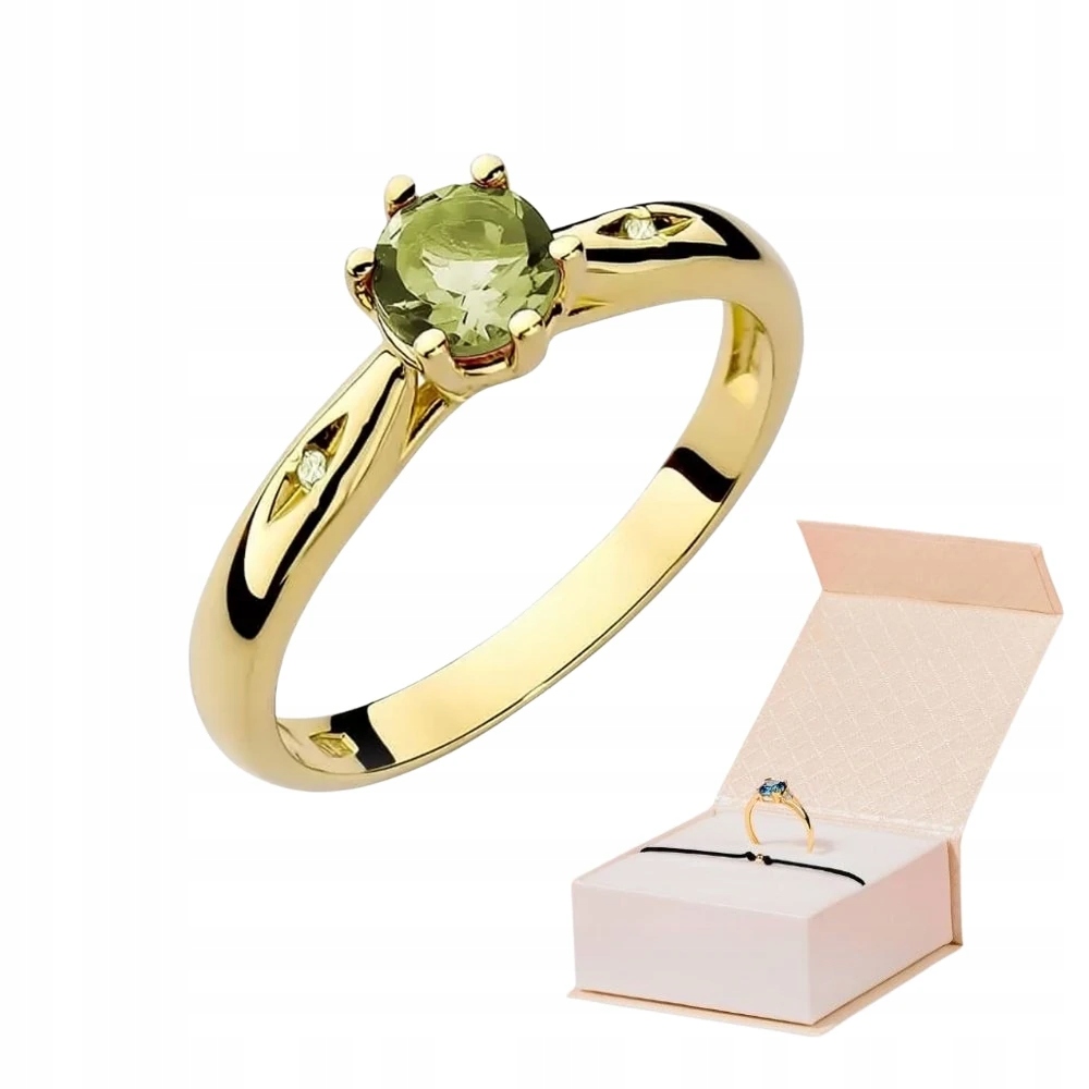 Prstýnek Prsten S Peridinem 0,60 Ryzost 585 Zlatý Náramek