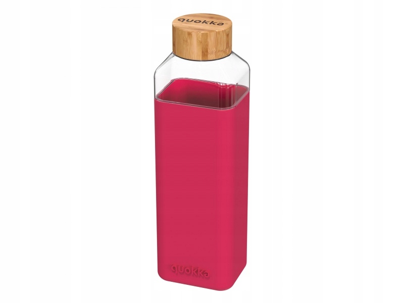 Quokka Storm, Szklana butelka z silikonową powierzchnią Maroon, 700ml, 40025