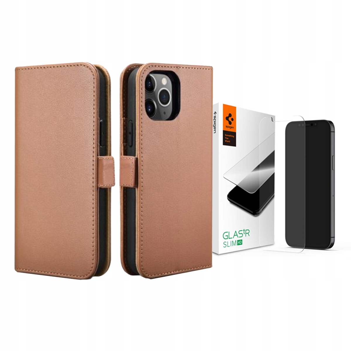 

Icarer Etui Do Iphone 12/12 Pro + Szkło Spigen