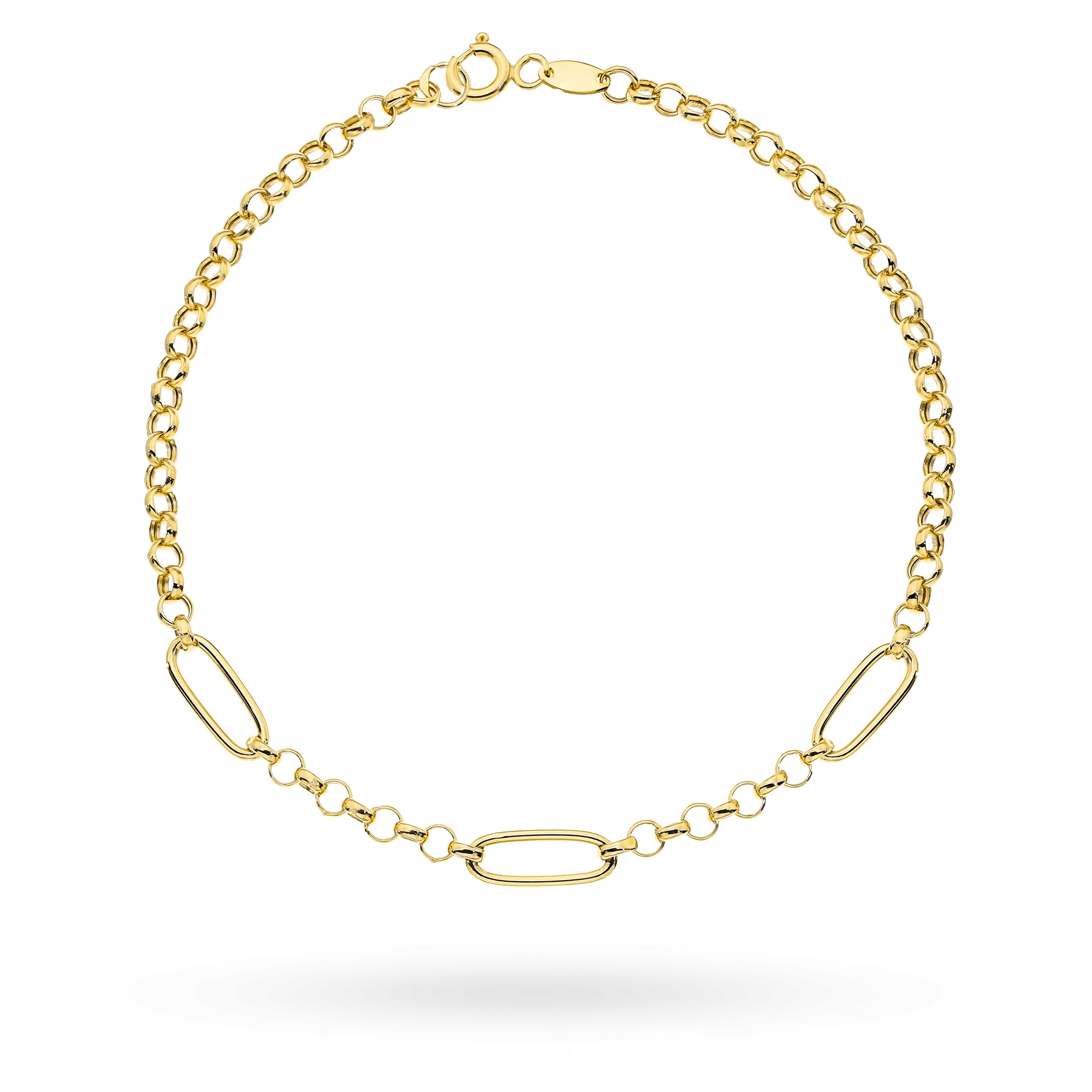 Zlatý Náramek Dámský pr. 585 Rolo s širokými články 14k Krabička