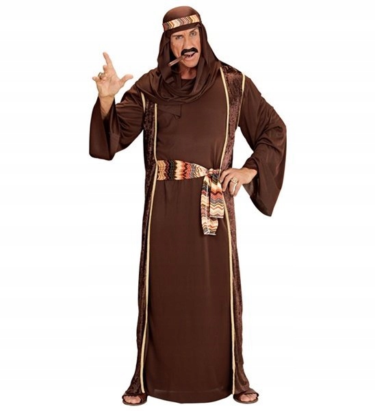 Kostým Sheik Szejka Šejk Arabský Hnědý XL