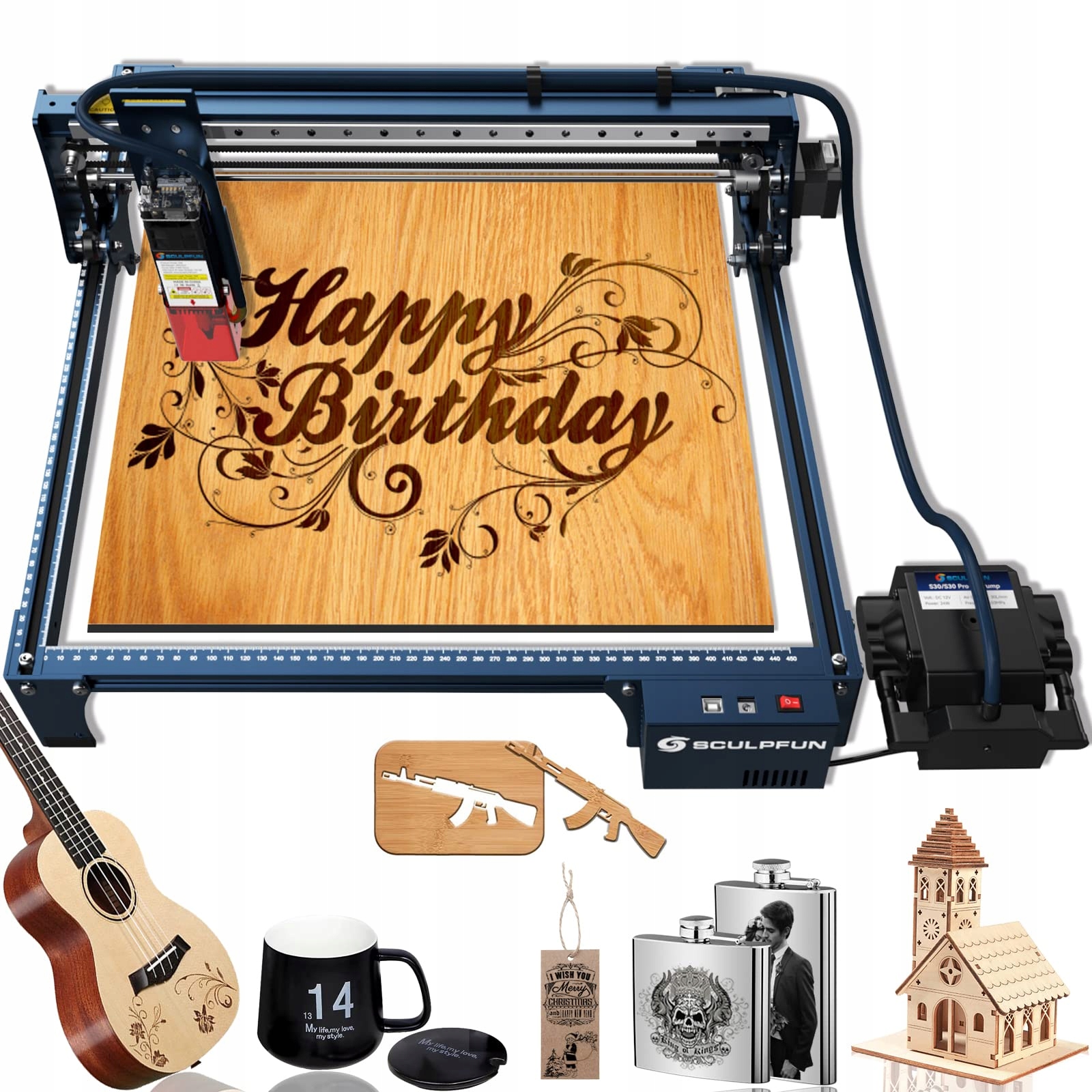 Laserový gravírovací stroj Sculpfun S30 o výkonu 5 W