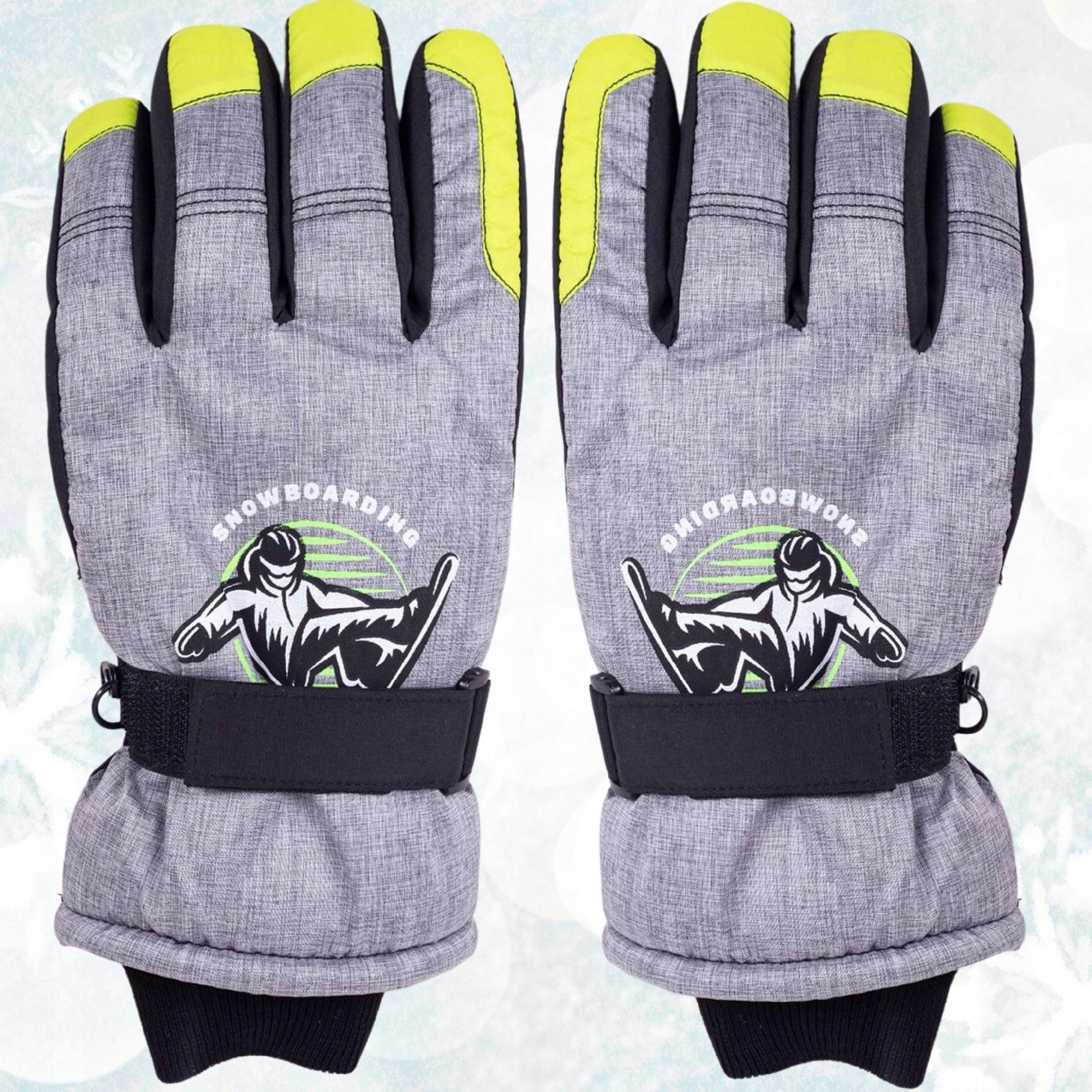RĘKAWICZKI DZIECIĘCE NARCIARSKIE PIĘCIOPALCZASTE YO CLUB 8 LAT+ 16CM Rozmiar 140