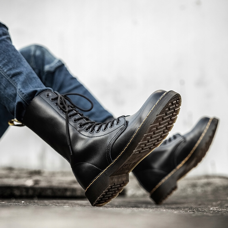 45 GLANY BOTKI OFICERKI DR COMBAT BOOTS SKÓRZANE TRAPERKI KOZAKI 14 DZIUREK Oryginalne opakowanie producenta inne