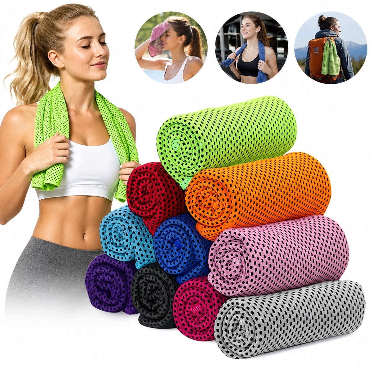 10X Ręcznik Chłodzący Szybkoschnący Cool Towel Siłownia Fitnes 30x80CM Nowy