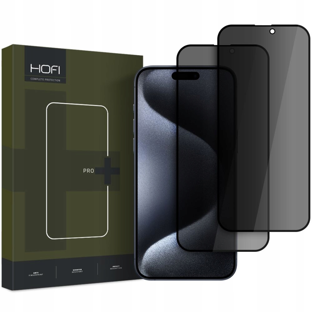 Hofi Szkło Anti Spy Glass Pro+ Do Iphone 16 Privacy 2-PACK Ochrona Pokrycia