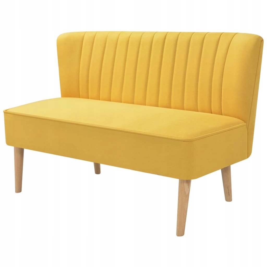 Sofa 117x555x77 cm żółty materiał
