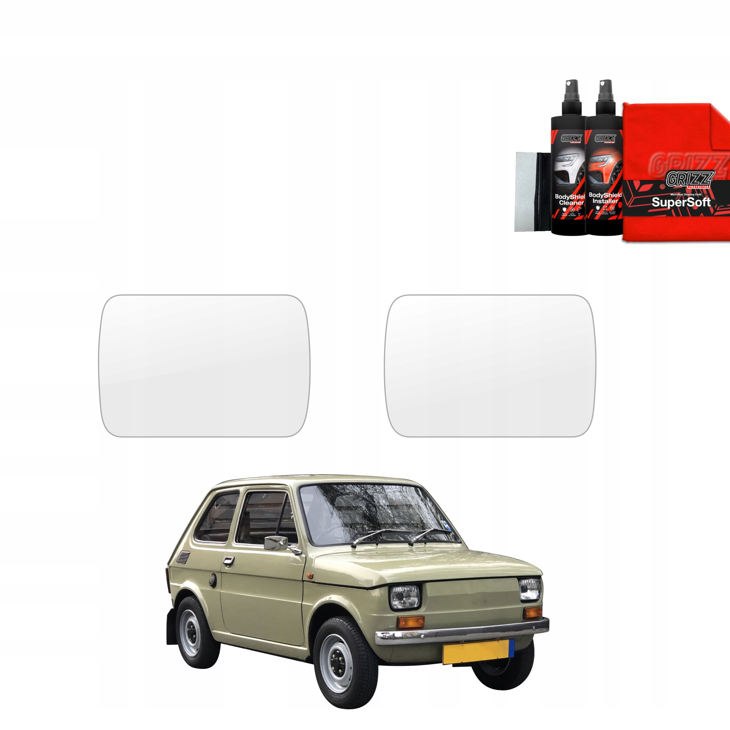 2v1 Fólie Ppf dýha na lampy pro Fiat 126P (1972-2000)