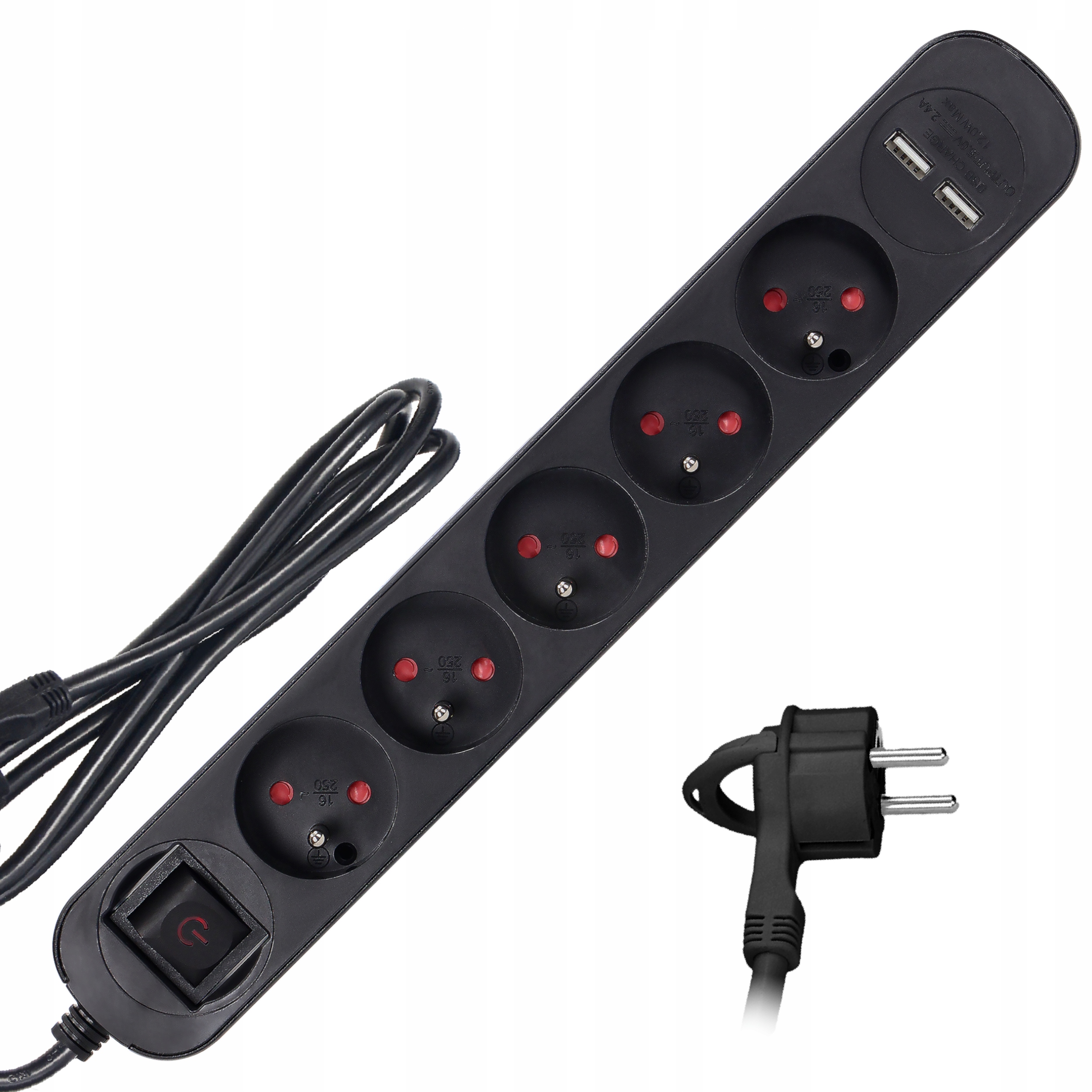 

Przedłużacz Listwa 1,5m 5 Gniazd 2x Usb Wył.