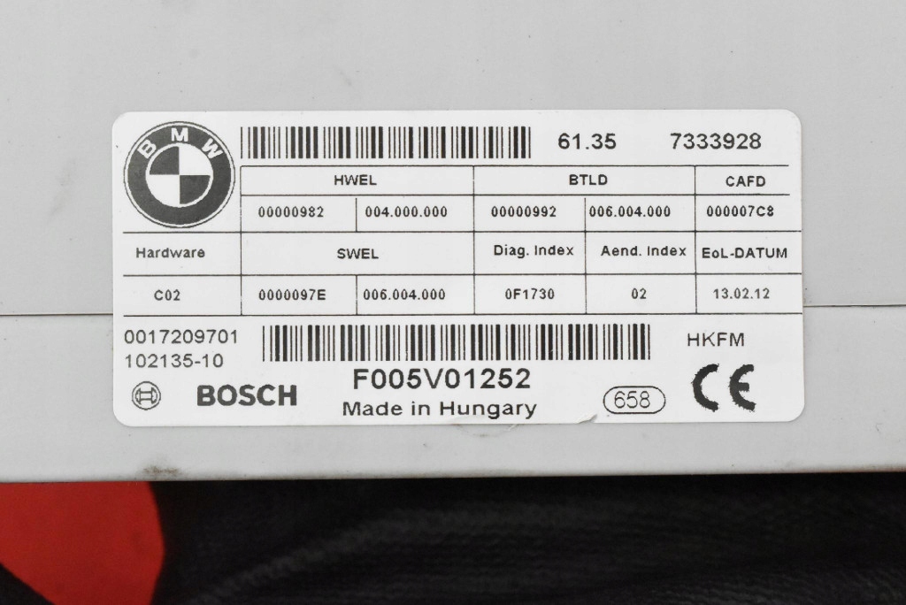 control unit module bonnet rear part 7333928 BMW F11 09-13