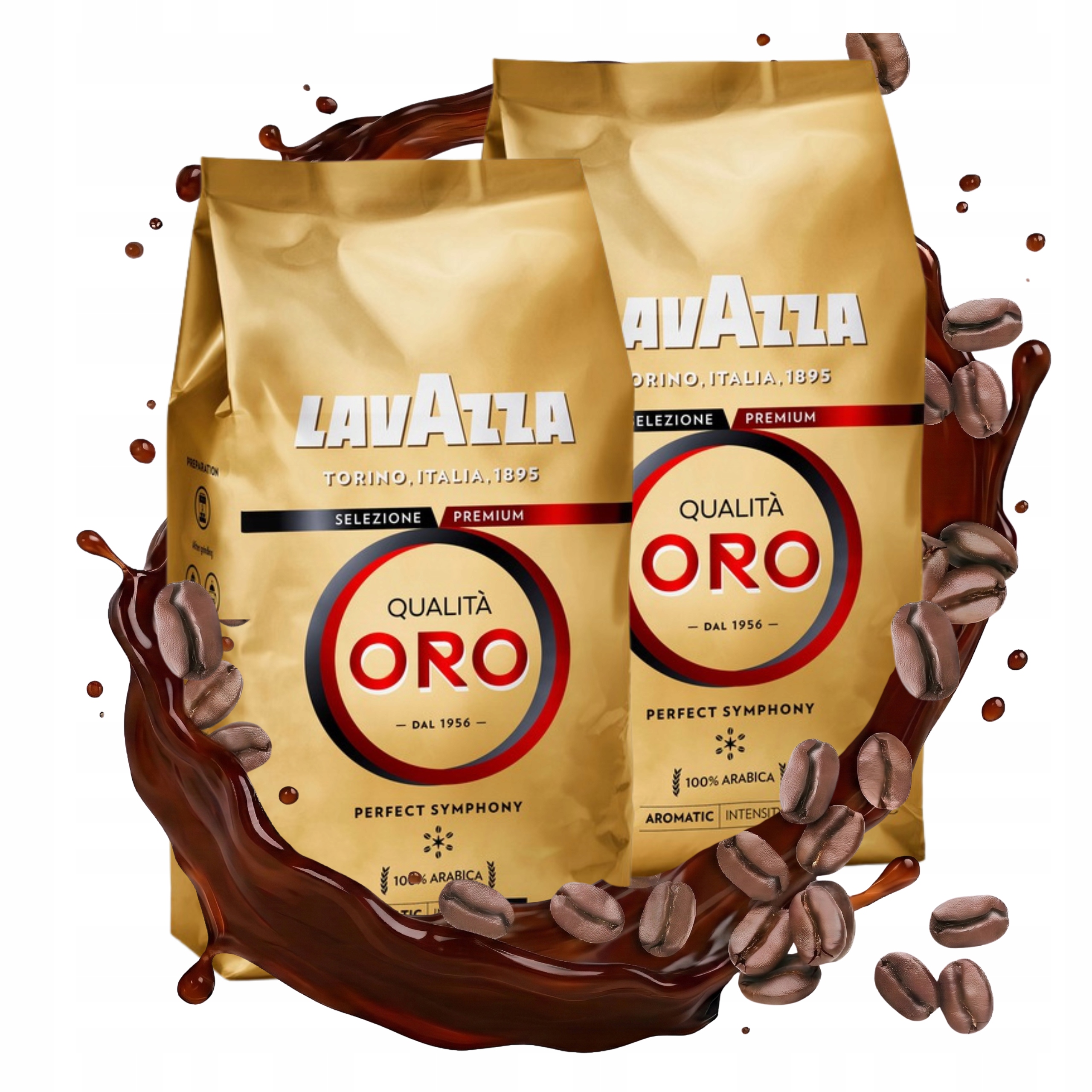 Kawa Ziarnista Lavazza Qualita Oro Arabica 100% Włoska Średnio Palona 2x1kg