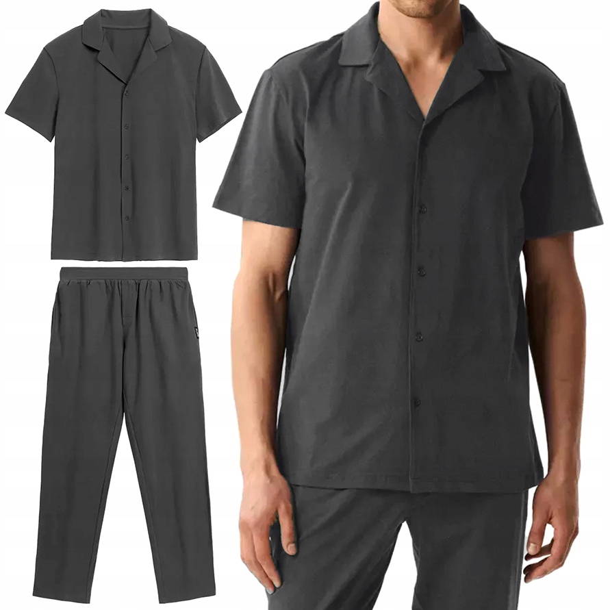 Pánské bavlněné Pyžamo Atlantic BNMP-002 elegantní komplet s Košilí L