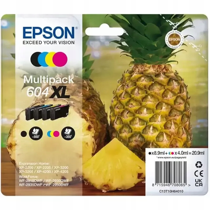 Tusz Epson 604XL Cmyk C13T10H64010 Zestaw Cmyk 500 3 x 470 stron