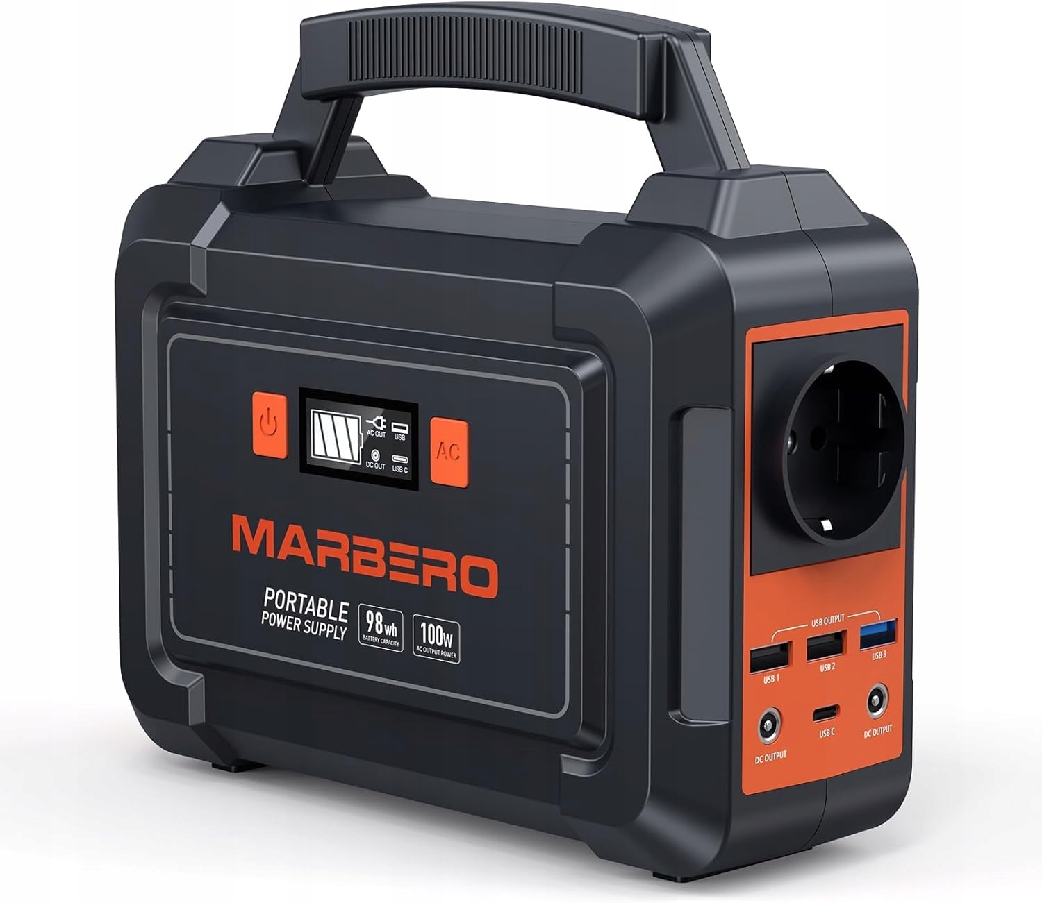 Generator solarny 150 W, 98 Wh, zasilacz kempingowy z gniazdem 220V Marbero