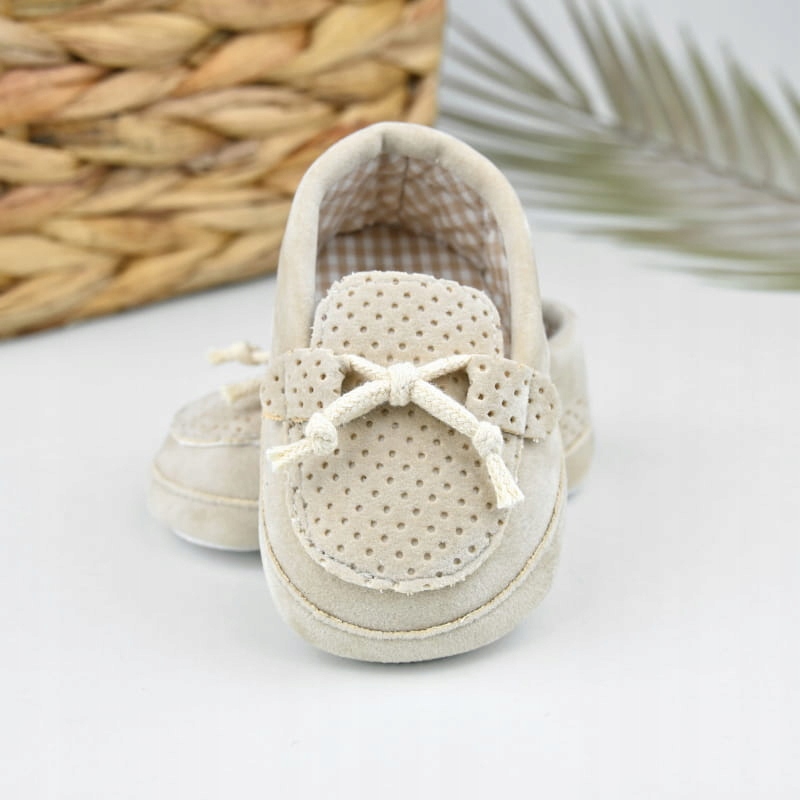 Beżowe mokasynki niechodki niemowlęce [Rozmiar: 11 cm] Marka Inna marka