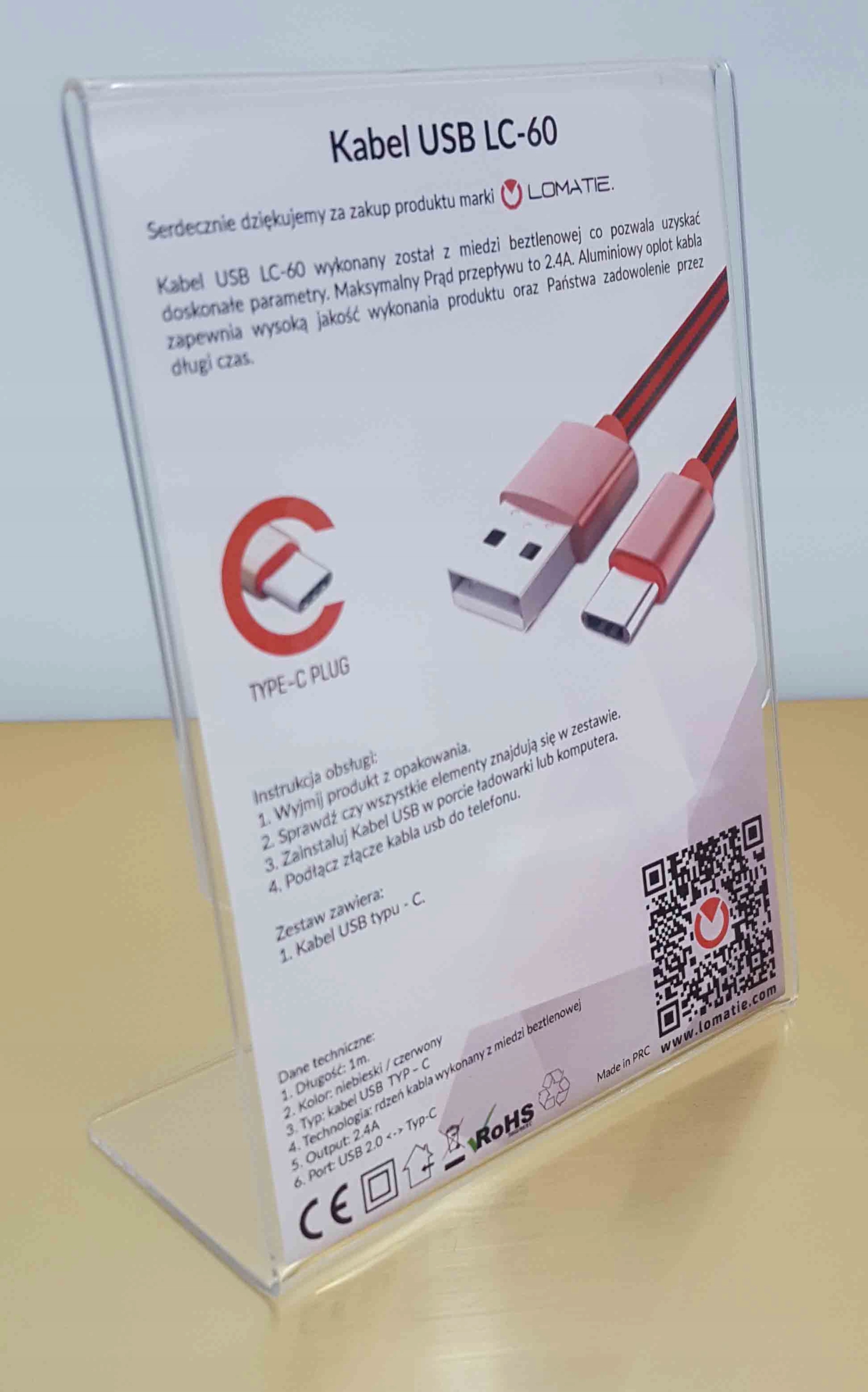 Stojak Plexi menu ulotka TYP L A5 PIONOWY Format A5