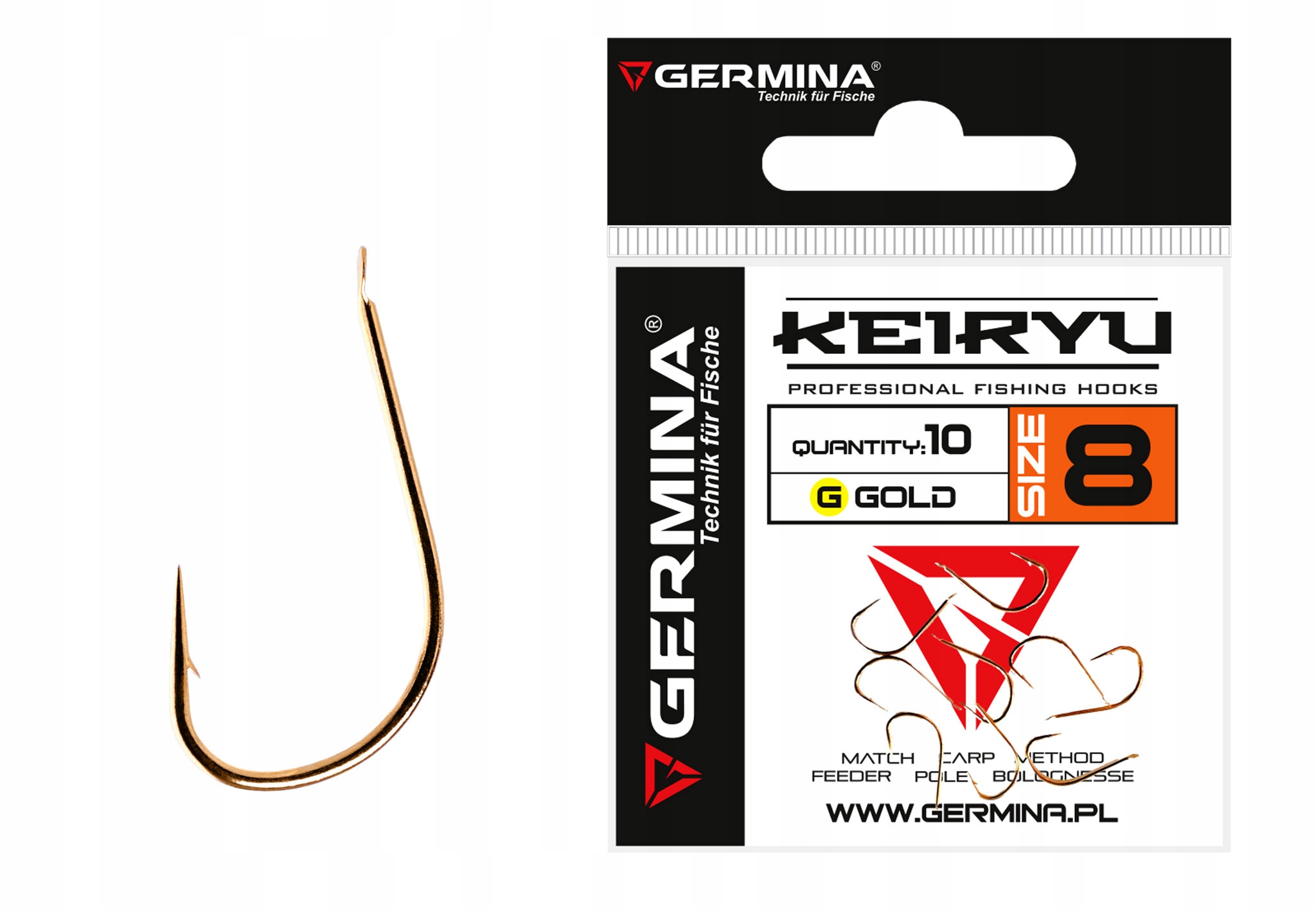 Germina Keiru Gold Professional 10szt. – haczyki rozmiar 8 gold