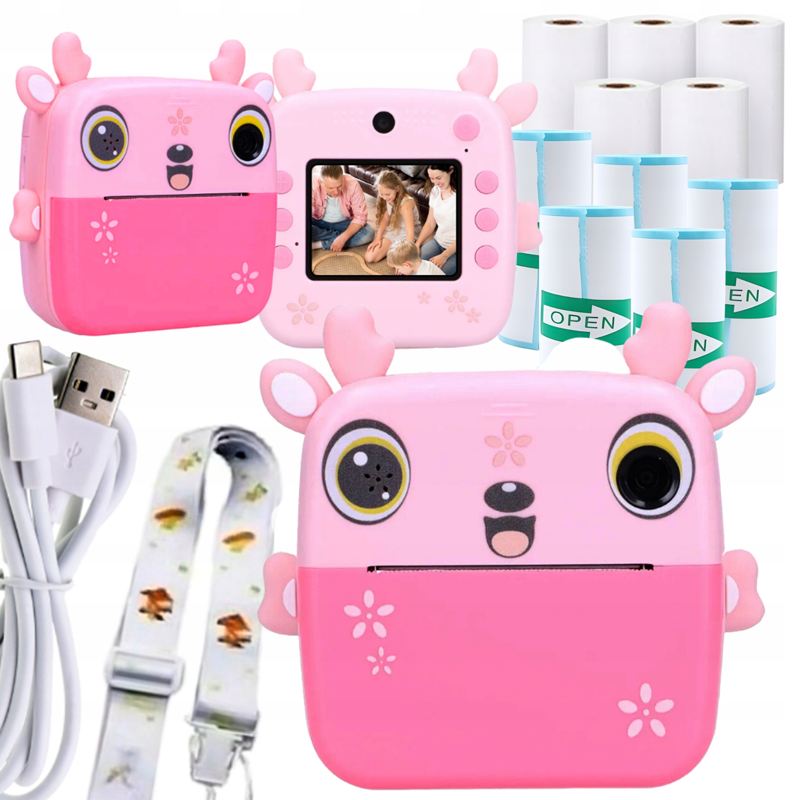 Tisk Mini Tiskárna Instantní Termální Fotoaparát 10 Rolí