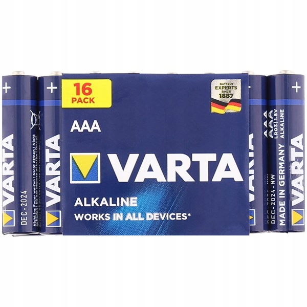 

Bateria alkaliczna Varta Aaa (R3) 16 szt.