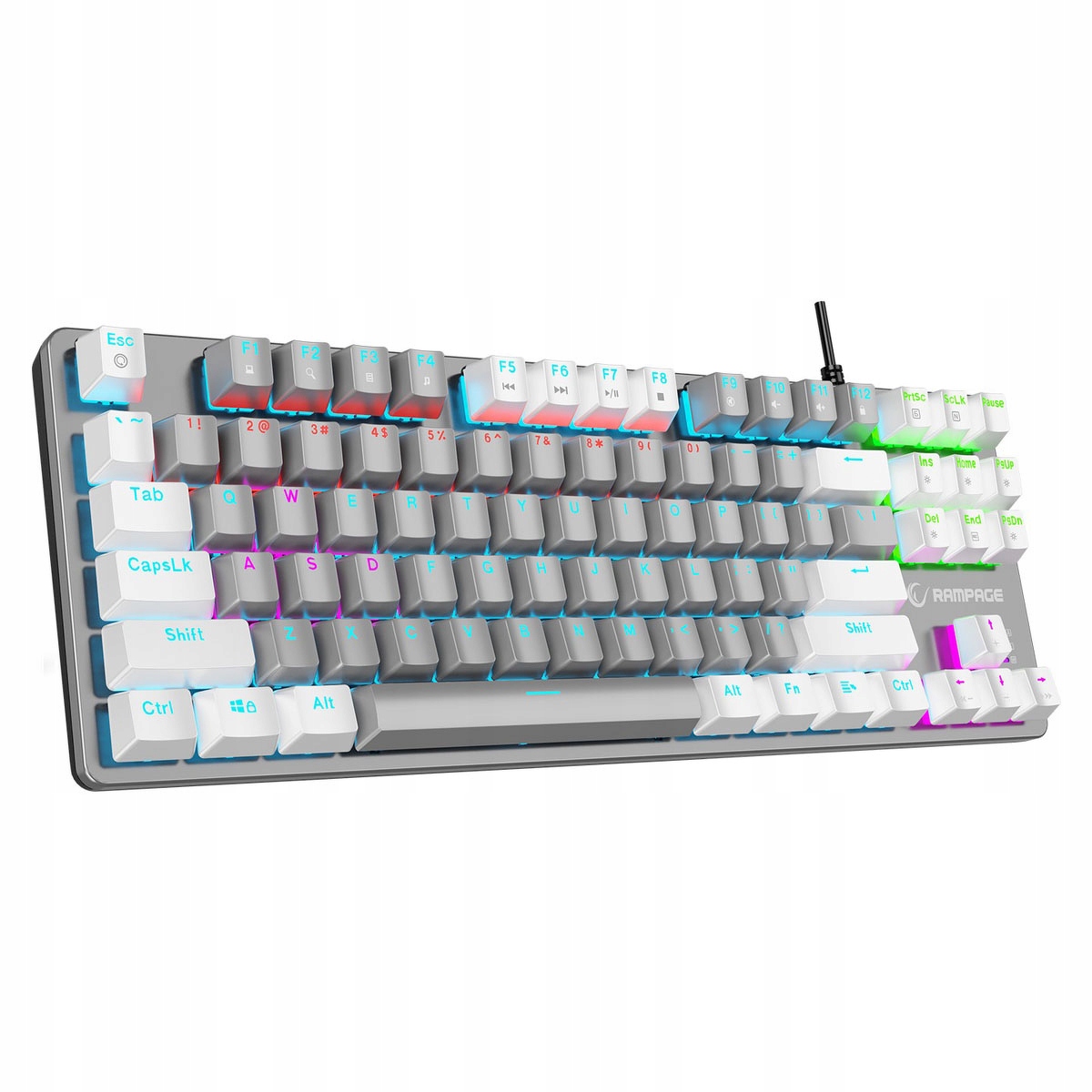 Rampage Mechanická herní klávesnice Snug Rgb Krgd Red šedo-bílá