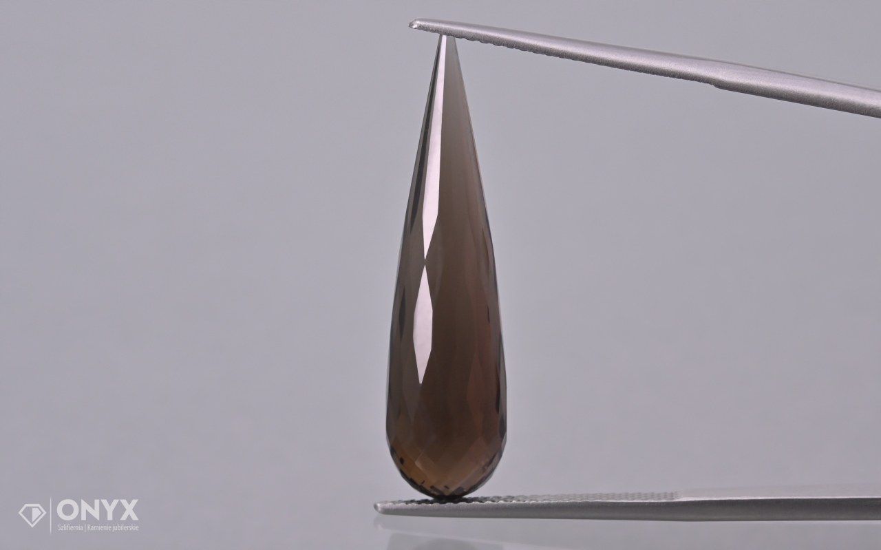 Kouřový křemen fazetovaný sopel 31x8 mm