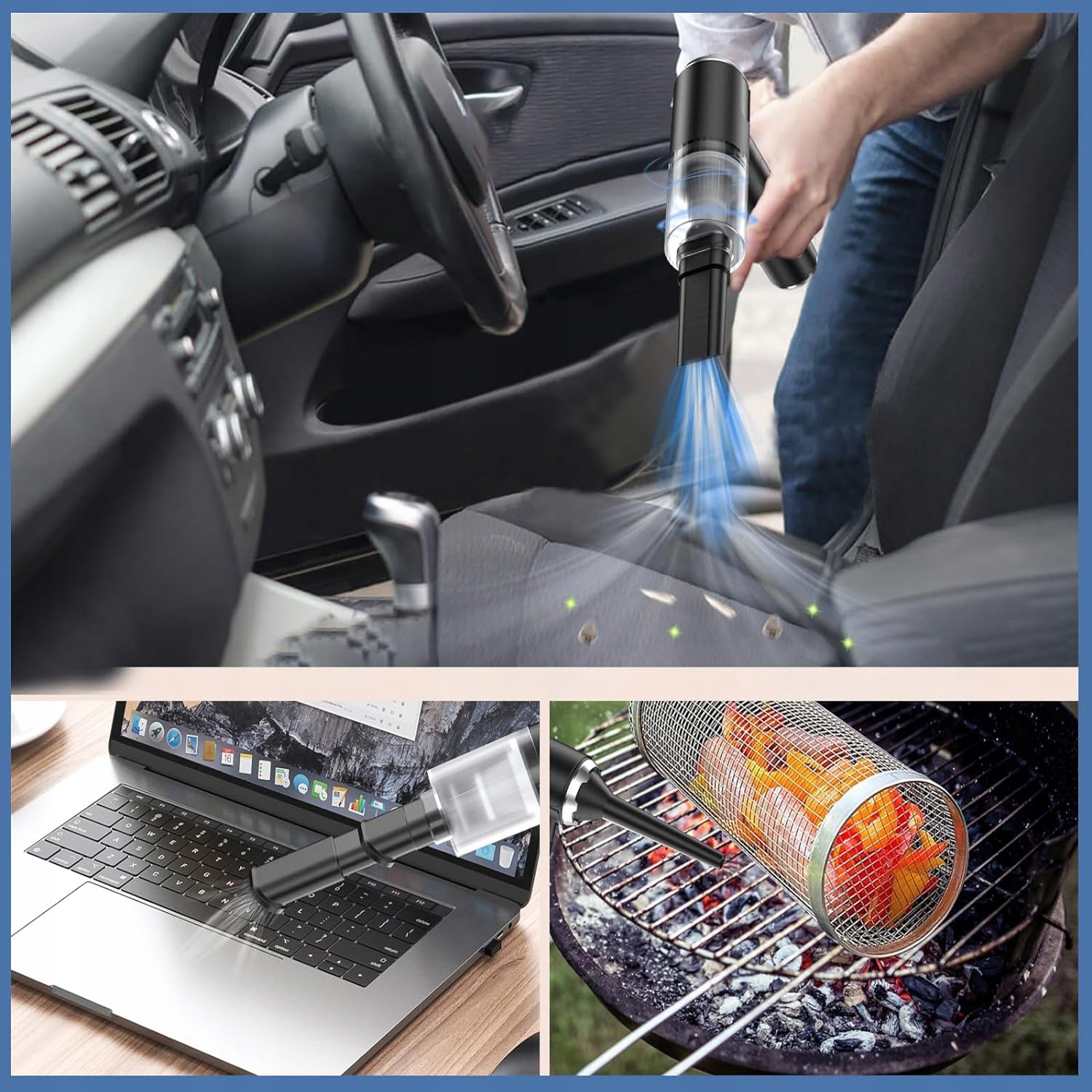 BEZPRZEWODOWY ODKURZACZ RĘCZNY 120W DO SAMOCHODOWY DYWANÓW DOMU Pojemność zbiornika na kurz 0.2 l