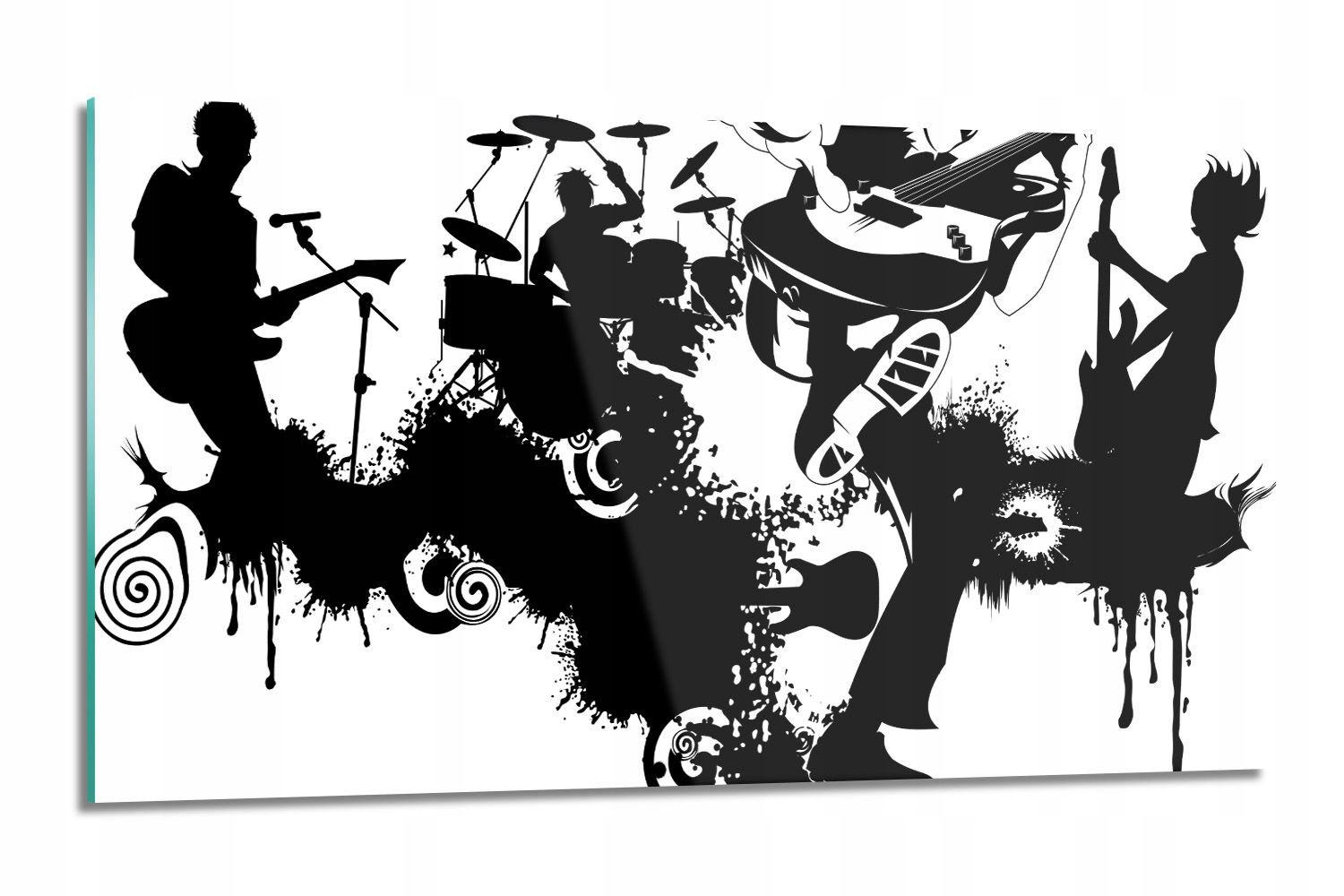 sklenená doska Rock hudobná skupina s grafikou 120x60