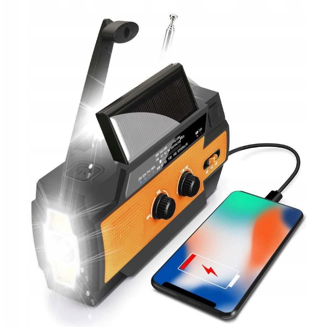 Přenosné solární nouzové rádio Am/fm s baterií 4000 mAh, zelená barva