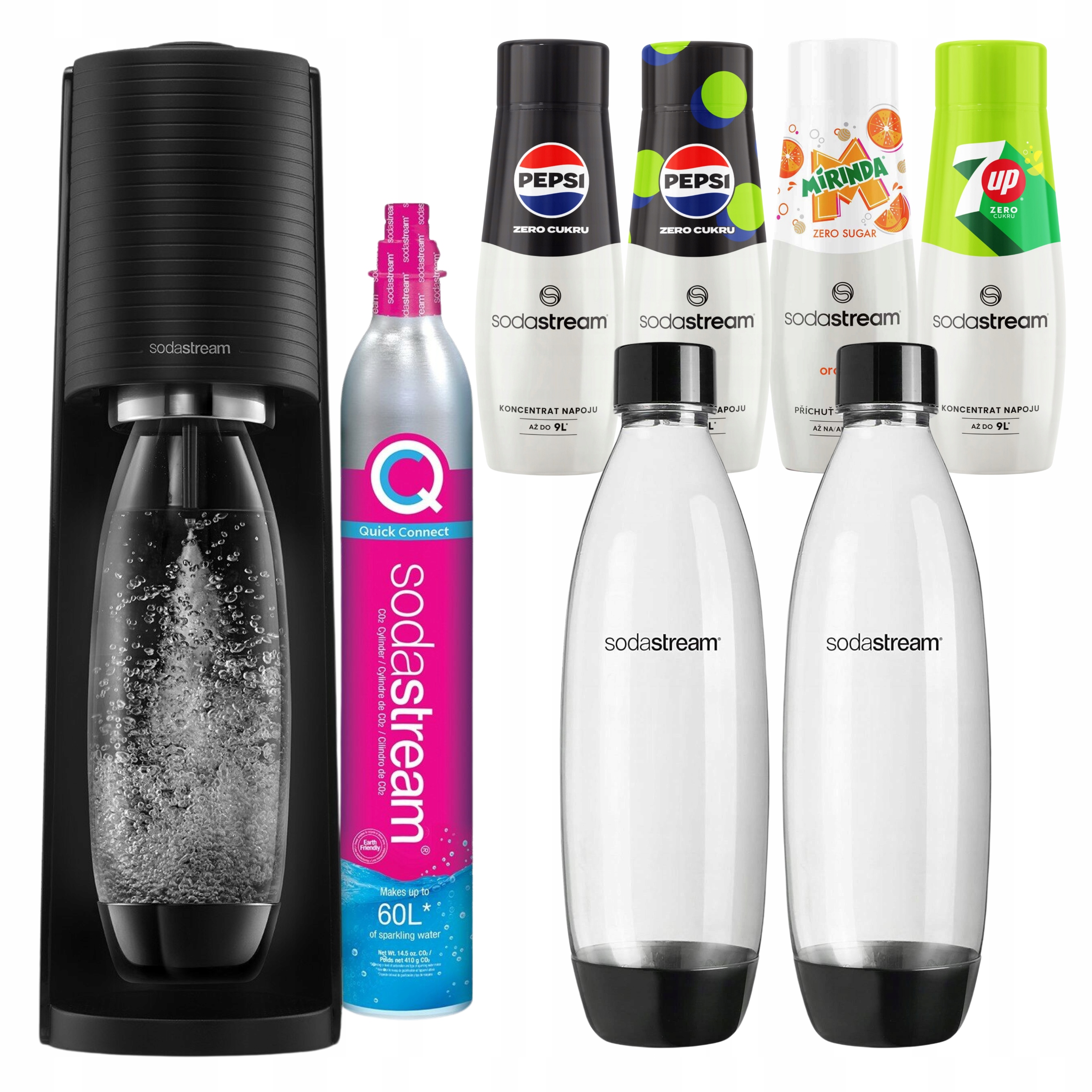 Soda Stream Výrobník Sody Terra 2 lahve Pepsi Max, Lime, 7UP Free, Mirinda