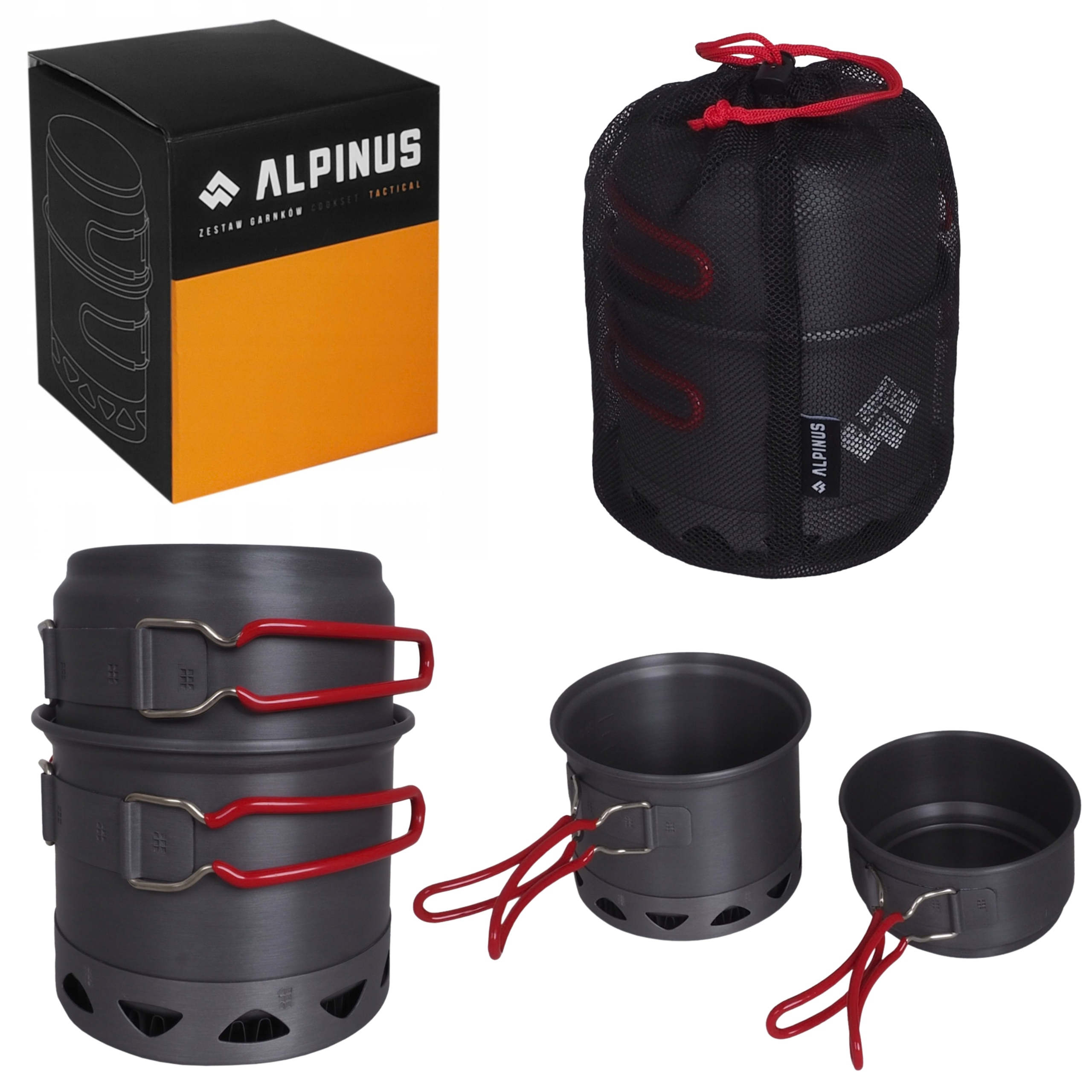 Menażka Alpinus Valdes Radiator szara turystyczna, garnek, outdoor 2 części