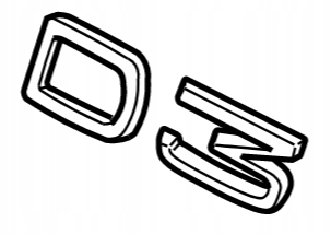 

Emblemat 'D3' na tylną klapę Volvo 31333645