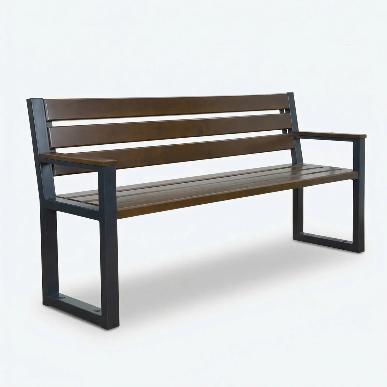 Zahradní lavička, dřevěné parkové lavičky, robustní lavičky ze dřeva a oceli typu palisandr