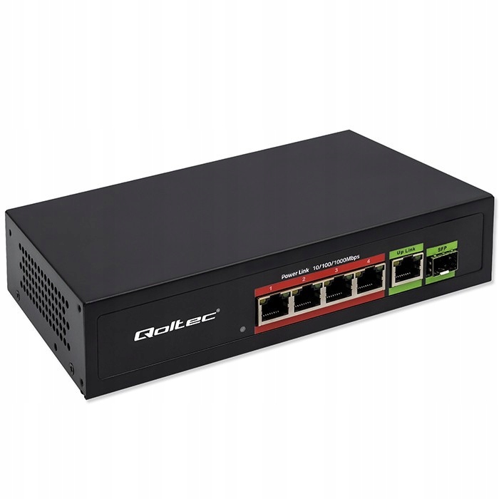 Přepínač Switch Fast Ethernet PoE 4x RJ45 PoE 1x RJ45Uplink||