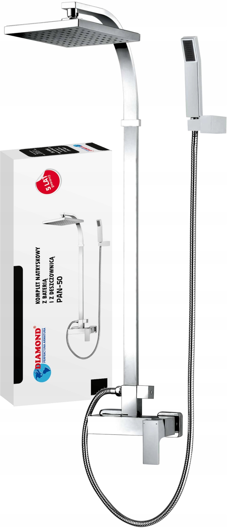 Jednopákový Sprchový Set Na Stenu, Chróm Diamond