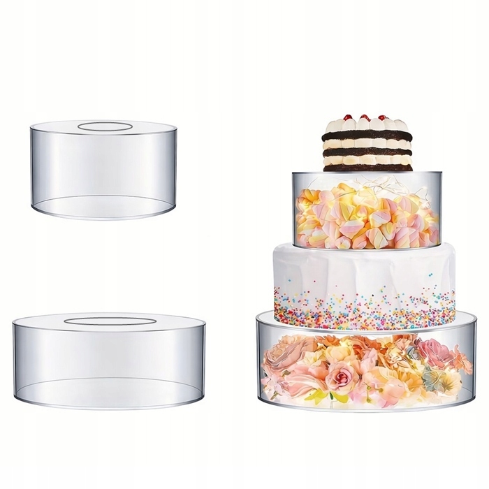 Levně 2ks Separátor na dort 15/25xh10 cm Prázdné patro Akrylový stojan Expozitor
