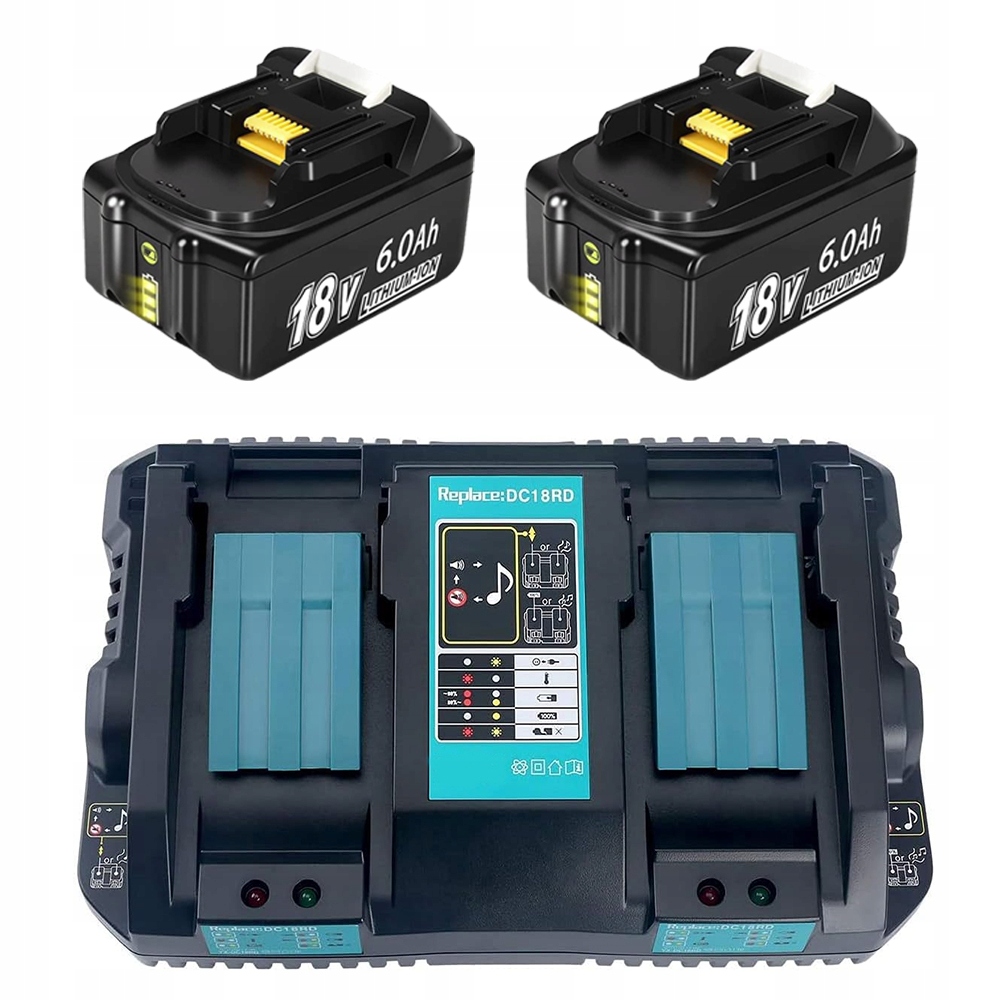 Akumulátor Li-ion 18V 6,0AH X2 Pro BL1860B BL1850 Rychlonabíječka DC18RD