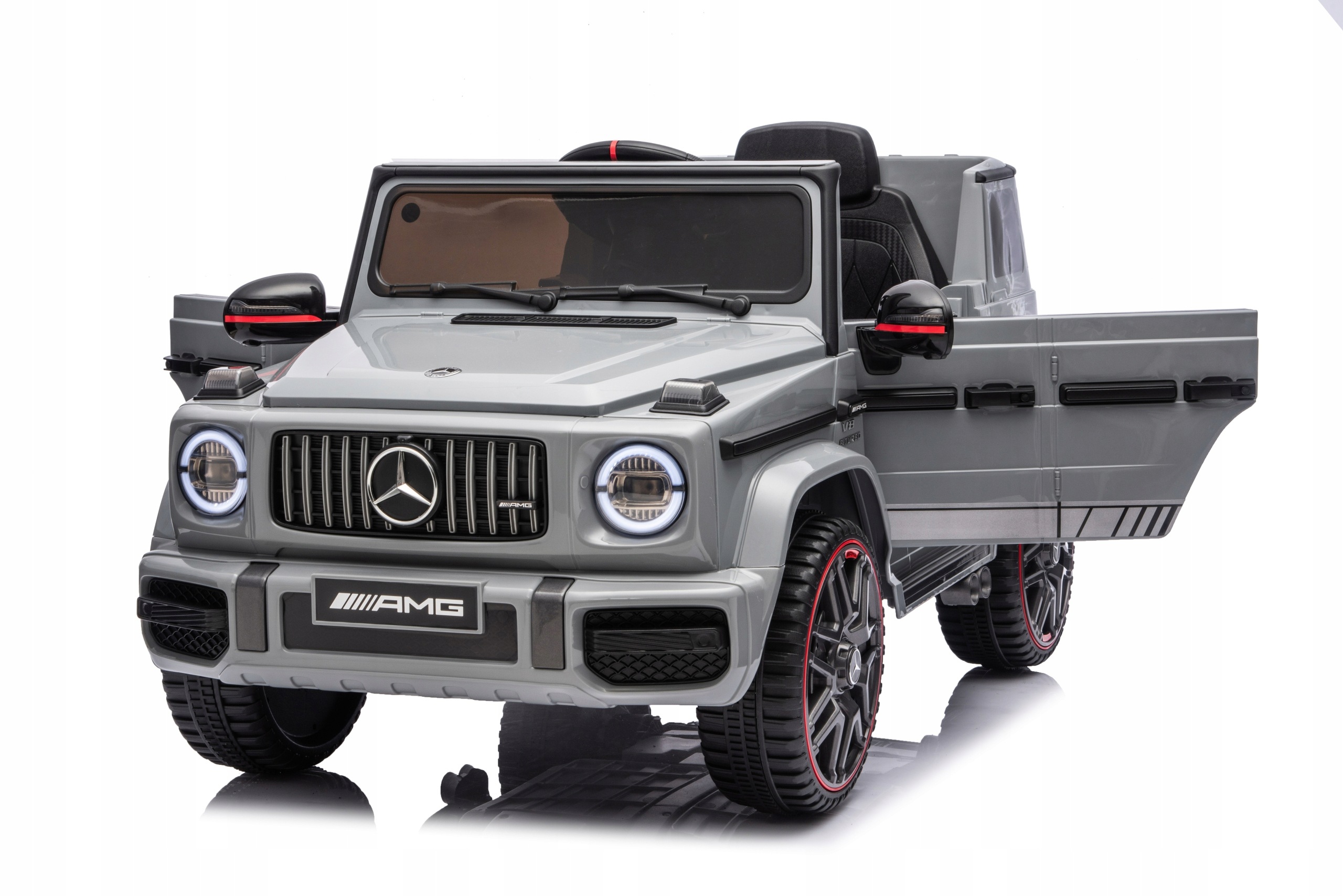 Mercedes G63 Samochód Elektryczny Dla Dzieci Pilot Koła Eva Ekoskóra Szary