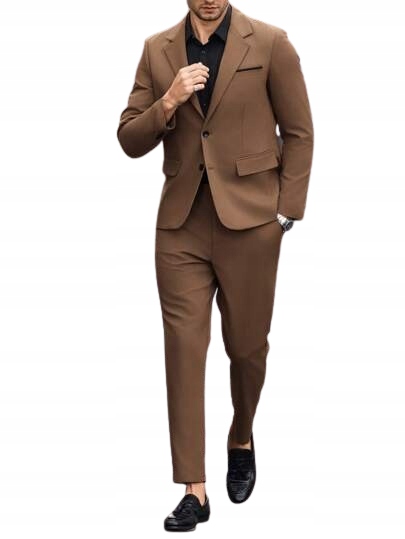 Shein Pánský Hnědý Jednořadý Elegantní Klasický Oblek 3XL 1JE