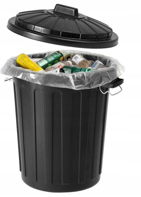 Levně Uzamykatelný odpadkový koš Black s vodou a dešťovou vodou 70 l, odpadkový koš
