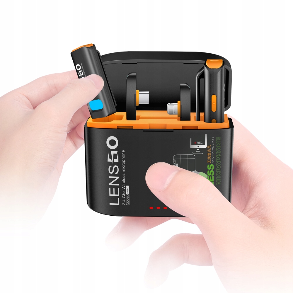 2x Mini bezdrátový mikrofon 50 m 2v1 Usb-c iPhone Lightning Android Ios